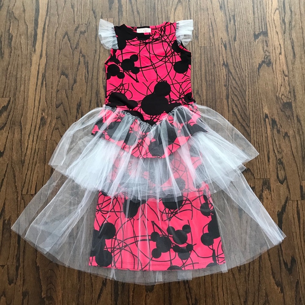 NWT Efvva Red Mickey Mouse Tulle Top + Skirt